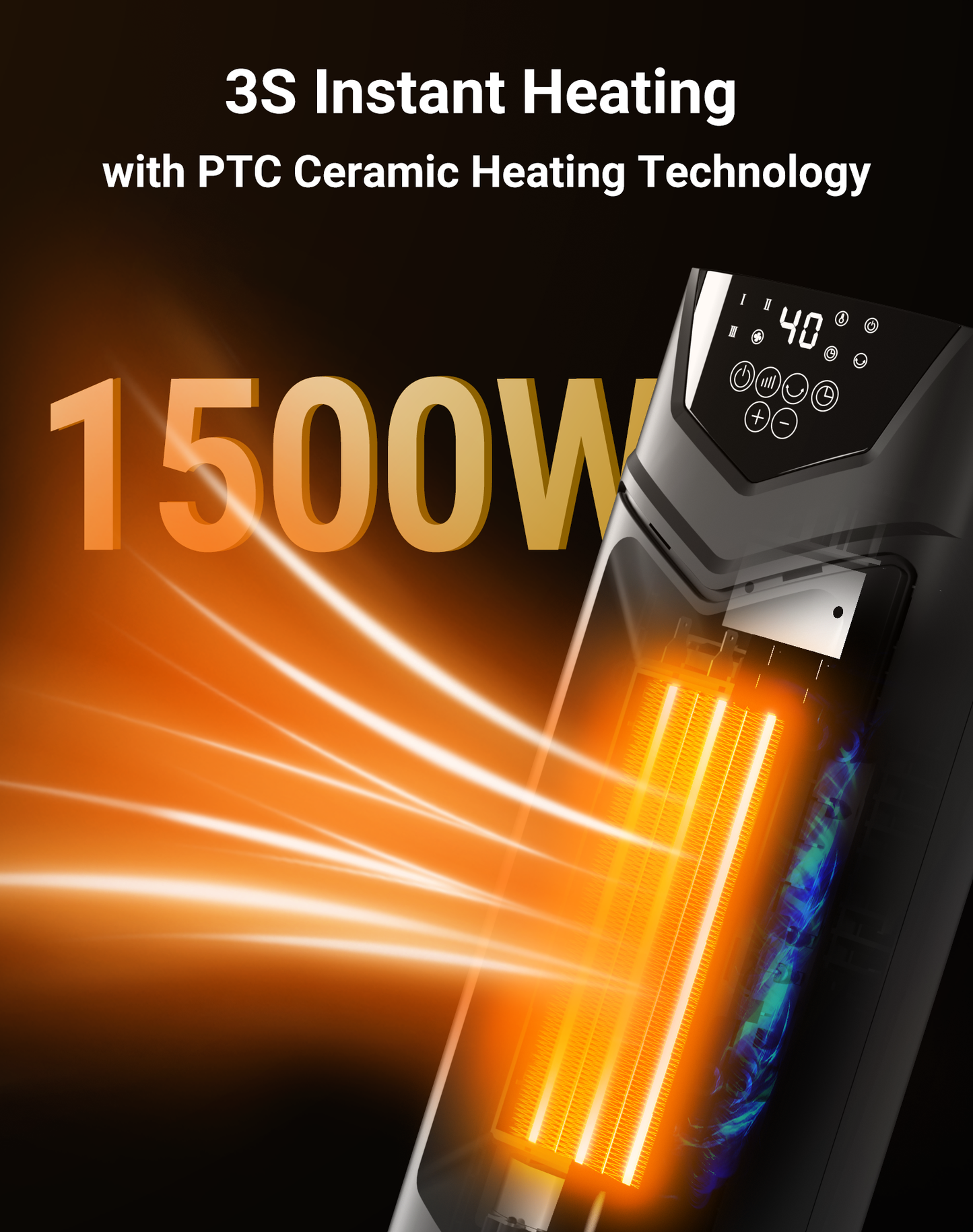 Primevolve Space Heater, Portable Electric Heaters for Indoor Use