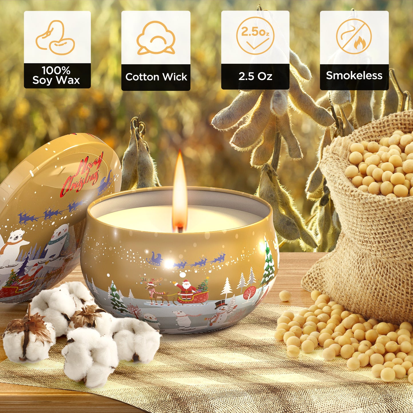 Primevolve Christmas Candles Gifts for Women Set for 12 Bulk Home Aromatherapy Candles