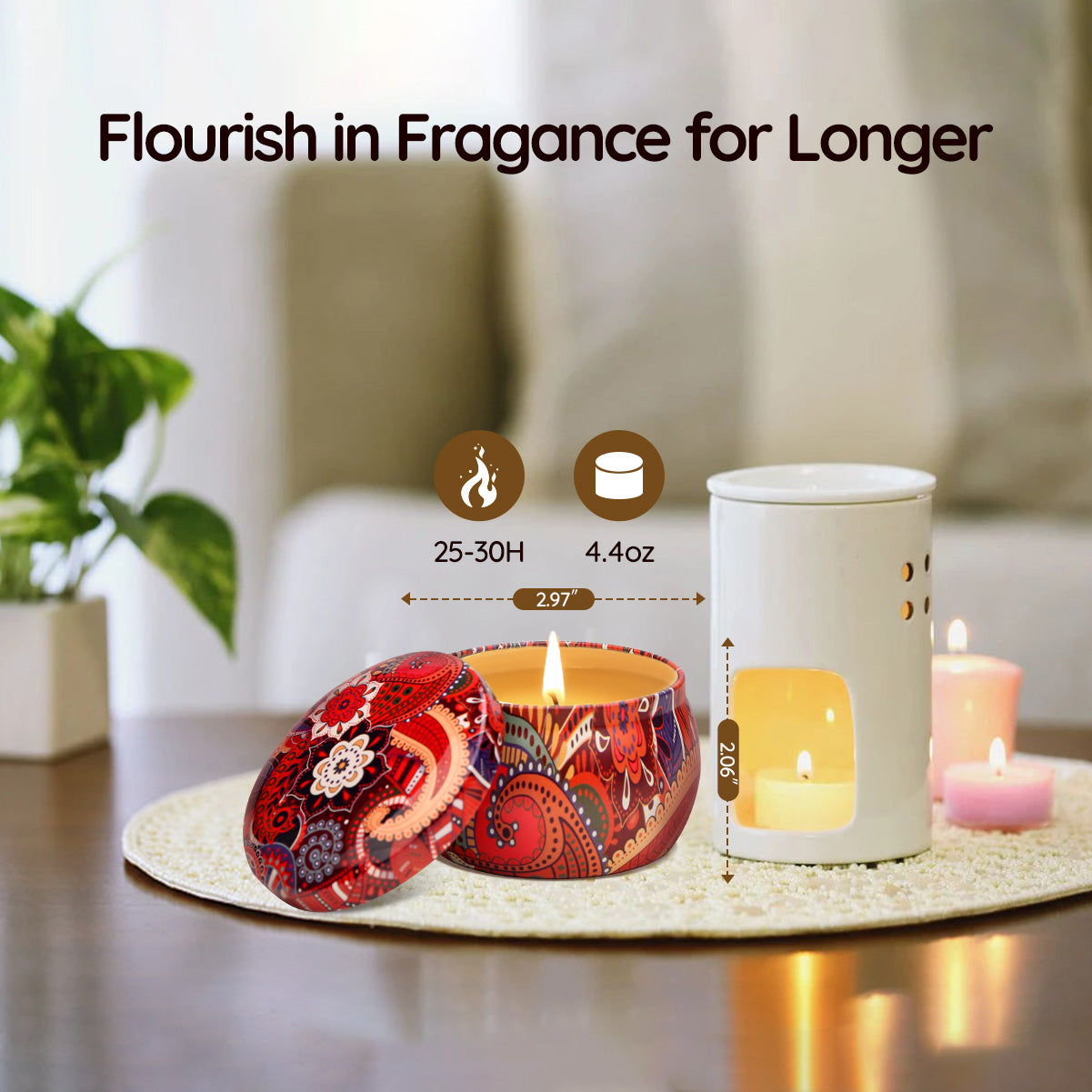 Primevolve Set of 4 Home Scented Aromatherapy Candles with Fragrances | Primevolve