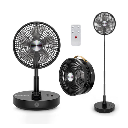 Primevolve P2000 10 inch Portable Battery Operated Fan, Standing Oscillating Fan with Remote