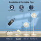Primevolve PF100 8.5inch Portable Battery Operated Fan,48cps LED 4 Speed Settings Pedestal Fan