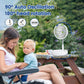 Primevolve P3000 12 inch Portable Battery Operated Fan, Standing Oscillating Fan with Remote