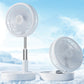 Primevolve PF11R Battery Operated Portable Standing Fan, 4 Speed Settings Pedestal Fan for Bedroom Camping Travel,White 7.7"
