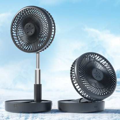 Primevolve PF11R Battery Operated Portable Standing Fan, 4 Speed Settings Pedestal Fan for Bedroom Camping Travel,White 7.7"