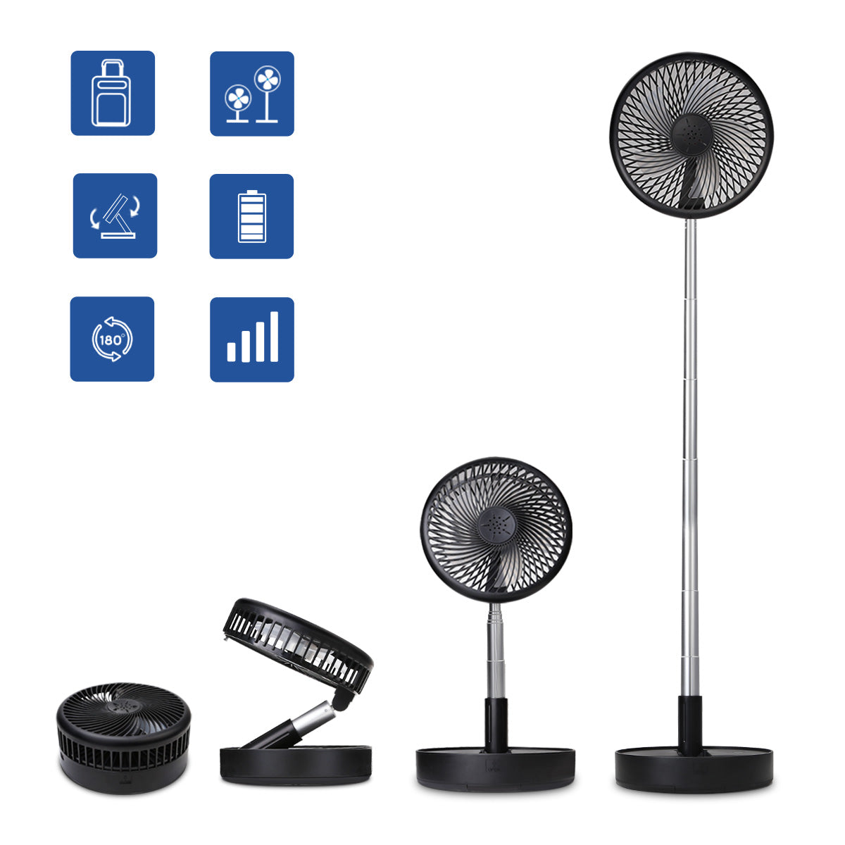 Primevolve PF11 Rechargeable USB Personal Floor Fan | Primevolve