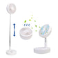 Primevolve PF11R Battery Operated Portable Standing Fan, 4 Speed Settings Pedestal Fan for Bedroom Camping Travel,White 7.7"