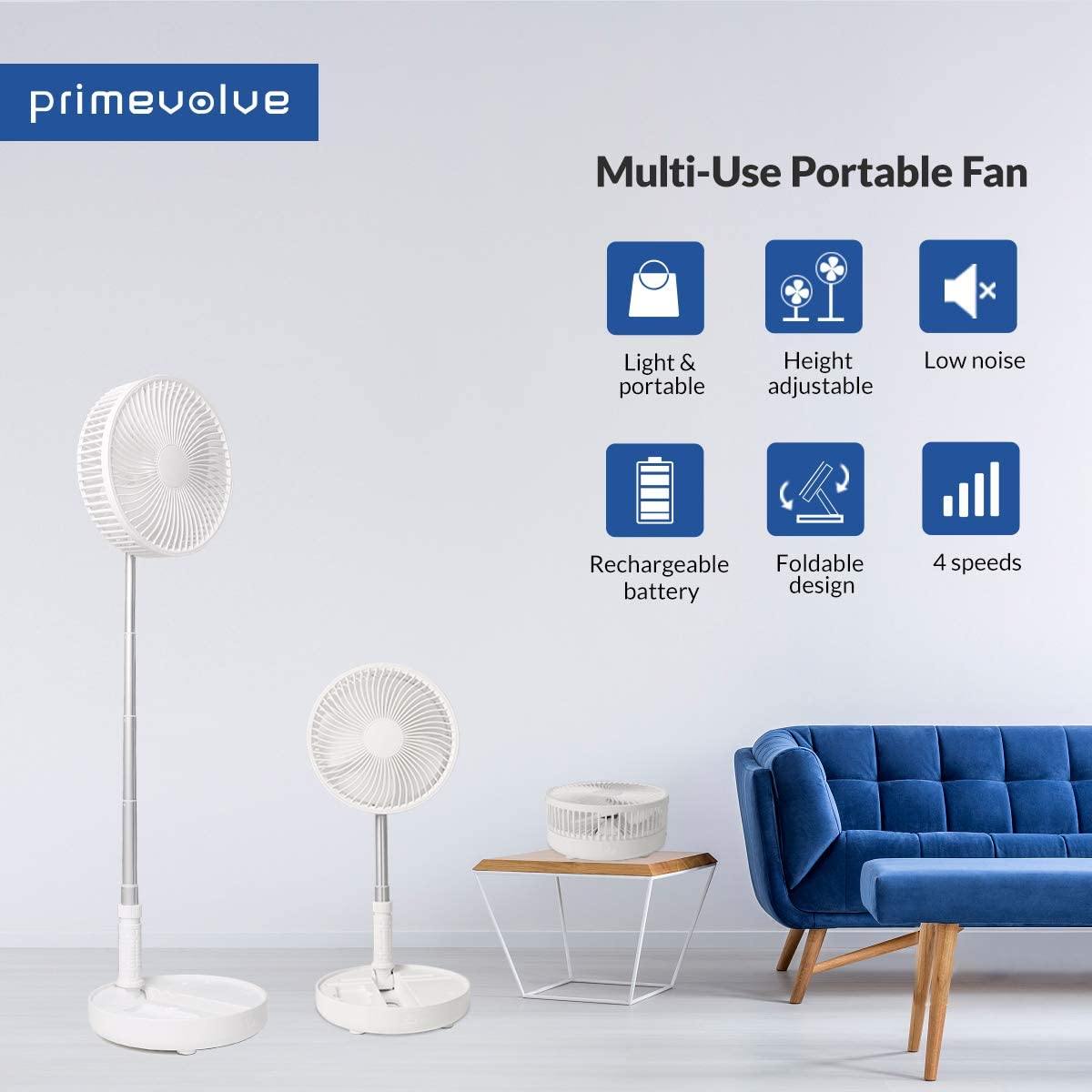 Primevolve PF10 8.7inch Rechargeable Portable USB Fan | Primevolve