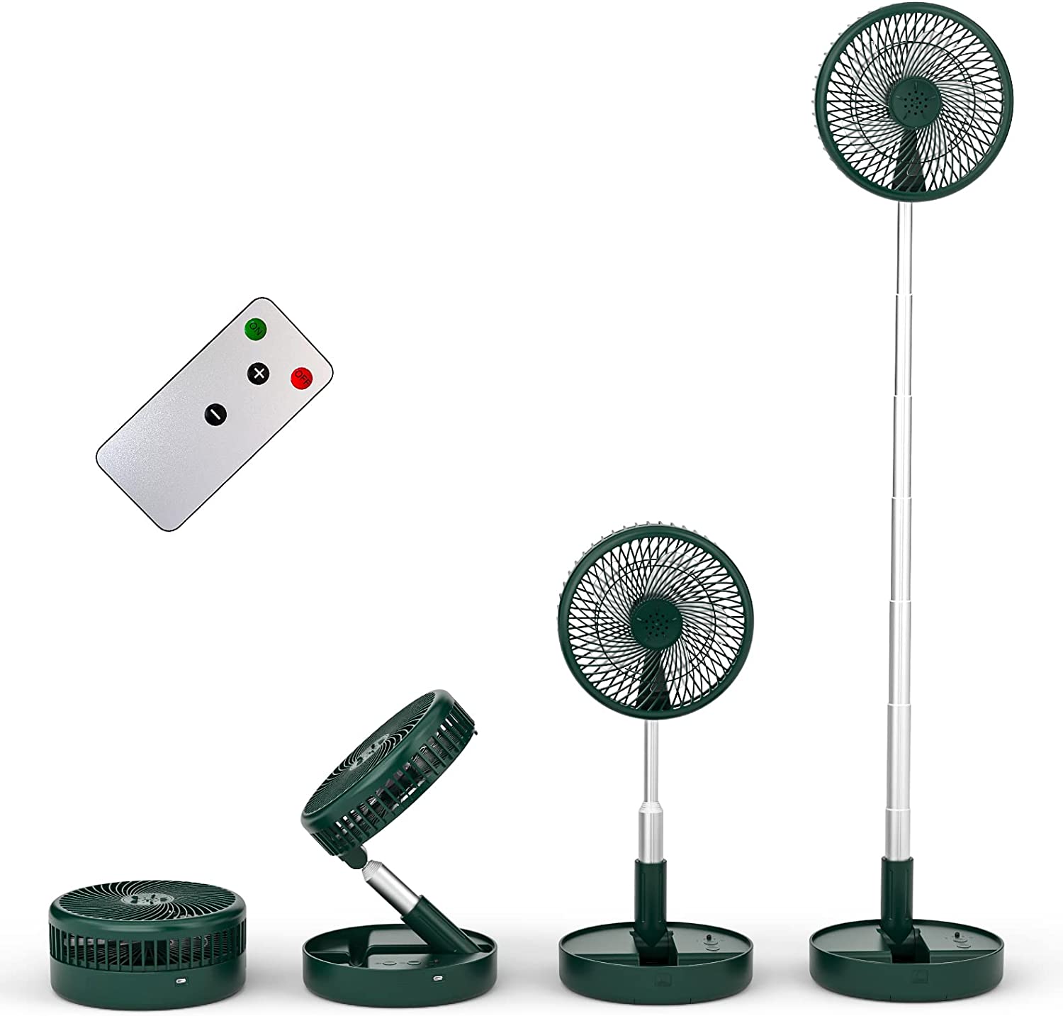 Primevolve Tafel- en staande ventilator, draagbare oscillerende ventilator, opvouwbare ventilator met afstandsbediening, 4 snelheden, accu, USB-tafelventilator, voor slaapkamer, zwart Primevolve Tafel- en staande ventilator, draagbare oscillerende ventilator, opvouwbare ventilator met afstandsbediening, 4 snelheden, accu, USB-tafelventilator, voor slaapkamer, zwart
